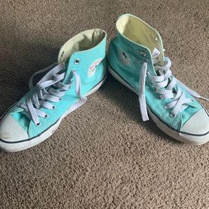 Converse Turquoise high tops Great condition!